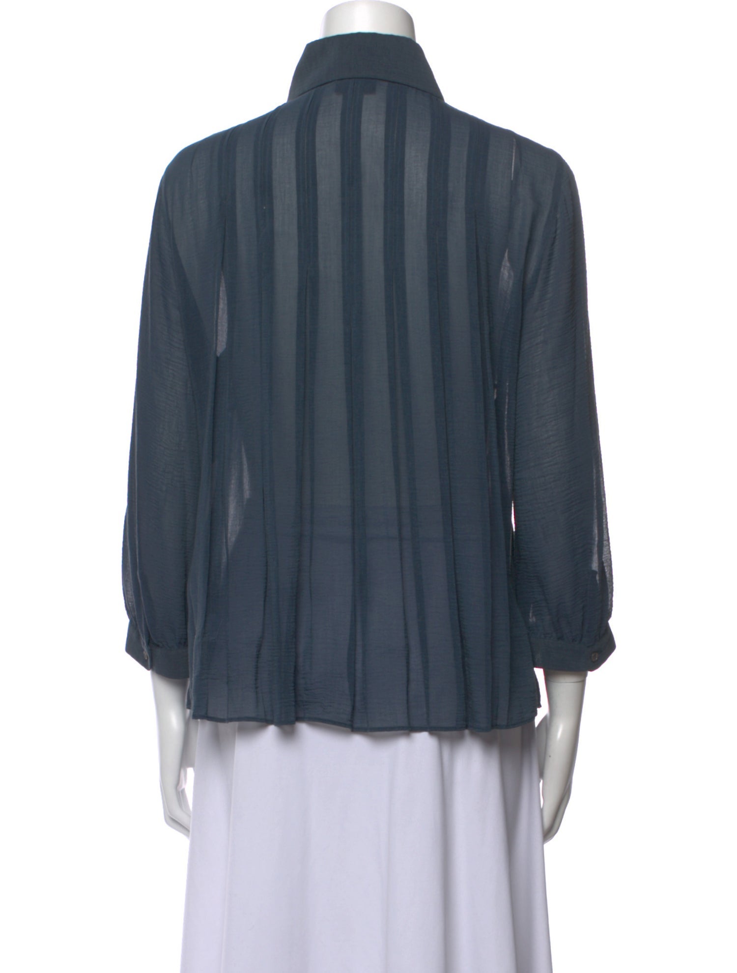 Akris Three-Quarter Sleeve Button-Up Top